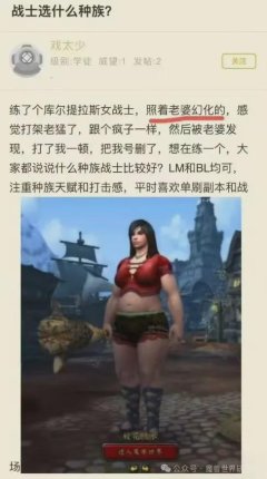 股票配资公司网站 魔兽老哥照着老婆捏幻化！被老婆发现暴打删号！