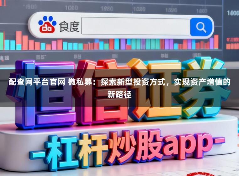 配查网平台官网 微私募：探索新型投资方式，实现资产增值的新路径