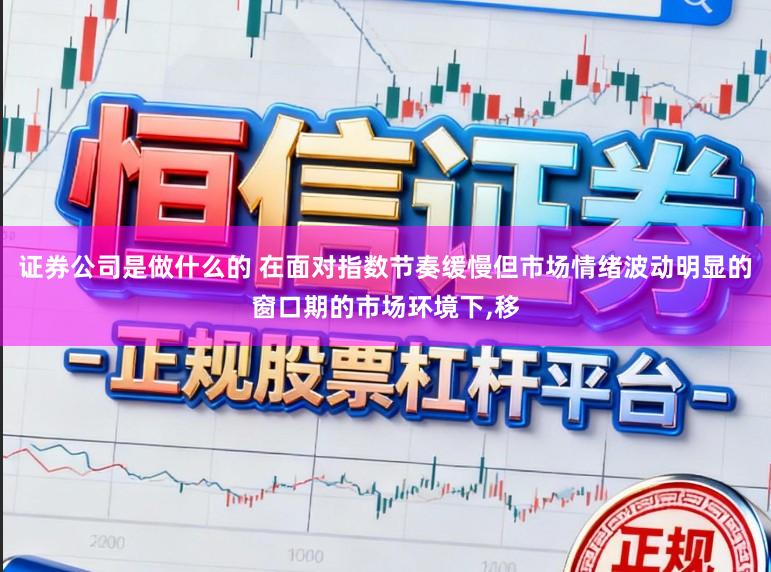证券公司是做什么的 在面对指数节奏缓慢但市场情绪波动明显的窗口期的市场环境下,移
